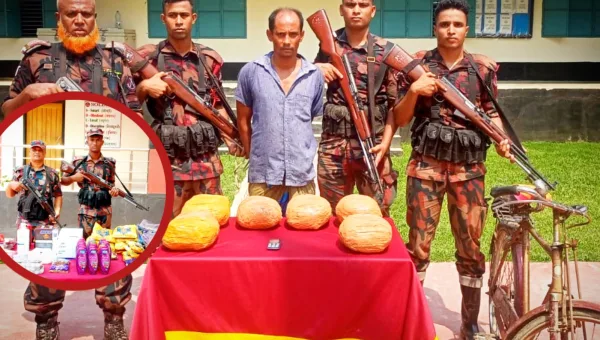 যশোরে গাঁজা ও চোরাচালানী মালামালসহ আটক-১