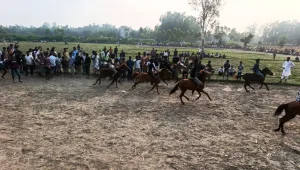 বীরগঞ্জে ঘোড়া দৌড় প্রতিযোগিতা