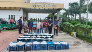 হাকালুকি হাওরে অভিযানে ৫৫০ কেজি পোনা মাছ জব্দ ও জরিমানা